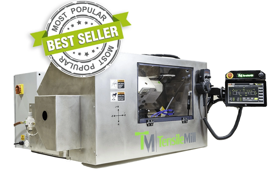 TensileMill CNC Industrial Upgrade is the ultimate solution for preparing tougher, larger and higher volumes of materials for tensile sample preparation needs.